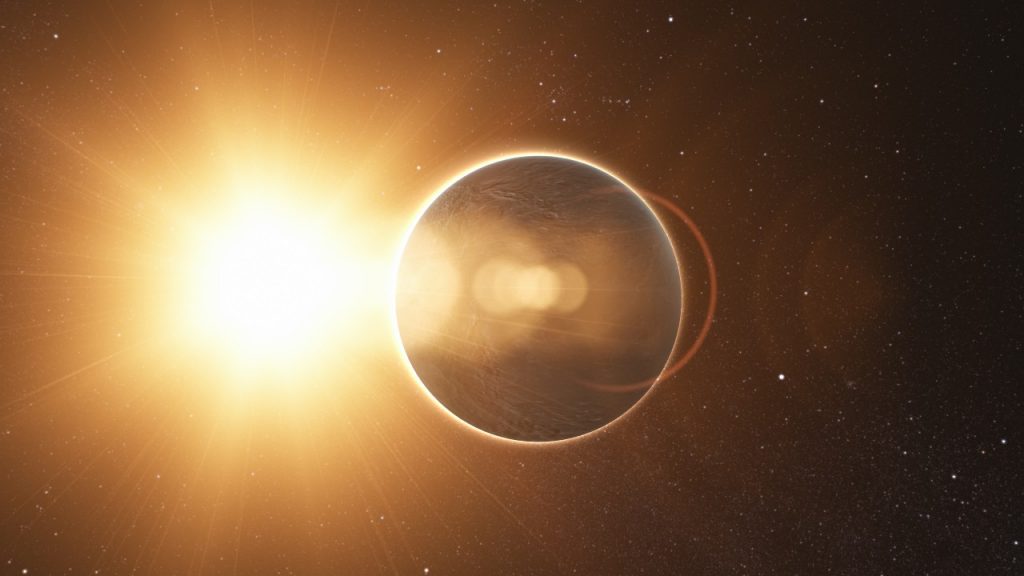 Eclipse Solar com Anel de Fogo, para ilustrar artigo sobre os eclipses de 2025 e suas datas