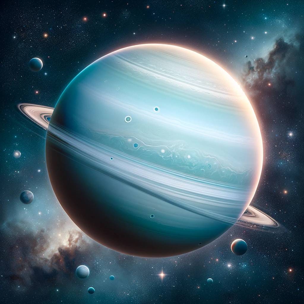 ilustração do planeta urano para ilustrar notícia sobre o fim de urano retrógrado