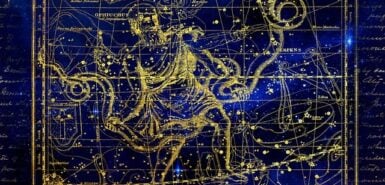 Representação da constelação de Ophiuchus, apontando como suposto 13º signo do zodíaco, para ilustrar artigo sobre a polêmica dos 13 signos do zodíaco