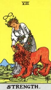 Arcano A Força no tarot Rider-Waite-Smith