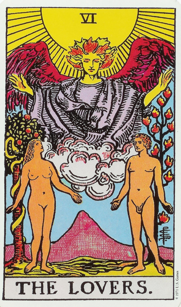 Arcano Os Enamorados no tarot Rider-Waite-Smith