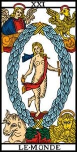 Arcano O Mundo no tarot de Marselha Camoin-Jodorowsky