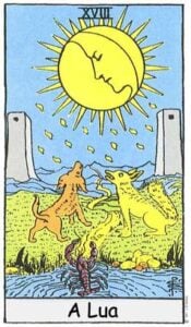 Arcano A Lua no tarot Rider-Waite-Smith